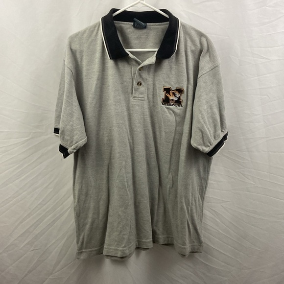 Vintage Mizzou Missouri Tigers SEC Big 12 MU Gray Size Xl Polo Shirt - Picture 8 of 8